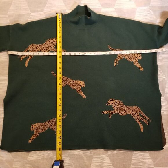 Entro On The Prowl Mock Neck Sweater Cheetah Print - Picture 7 of 8